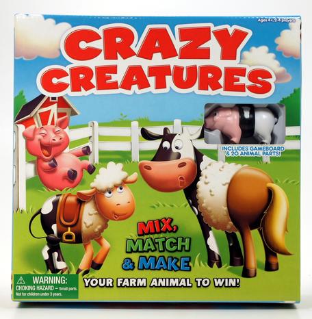 Crazy Creatures mix, match, and make silly farm animals.