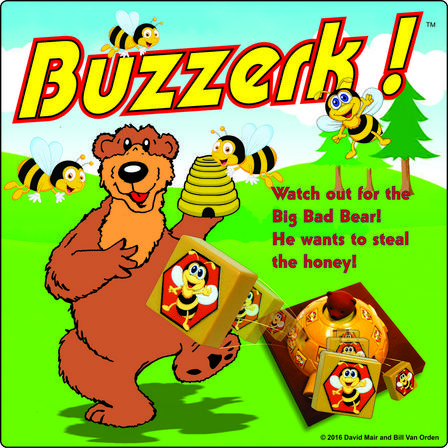 Buzzark! game featuring a bear and bees with honey jars.