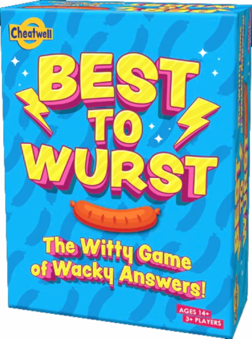 Colorful game box titled 'Best to Wurst' with a sausage illustration and playful font.