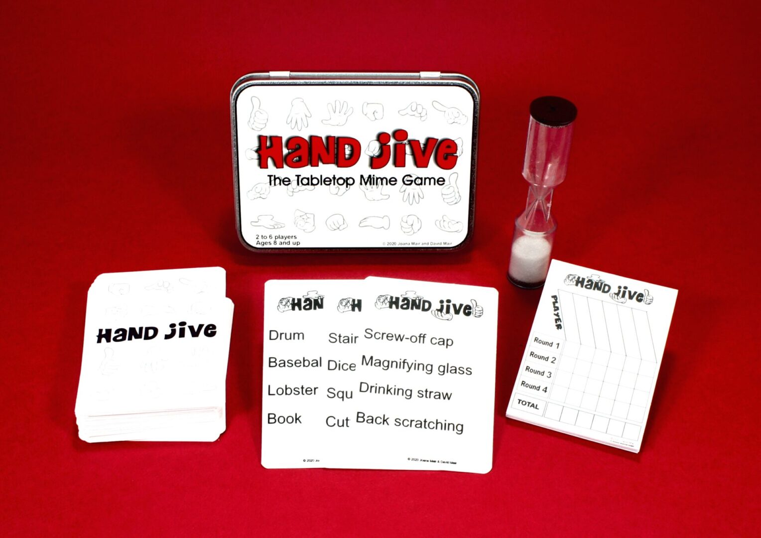 Card game "Island Jive" with playful typography and colorful box.