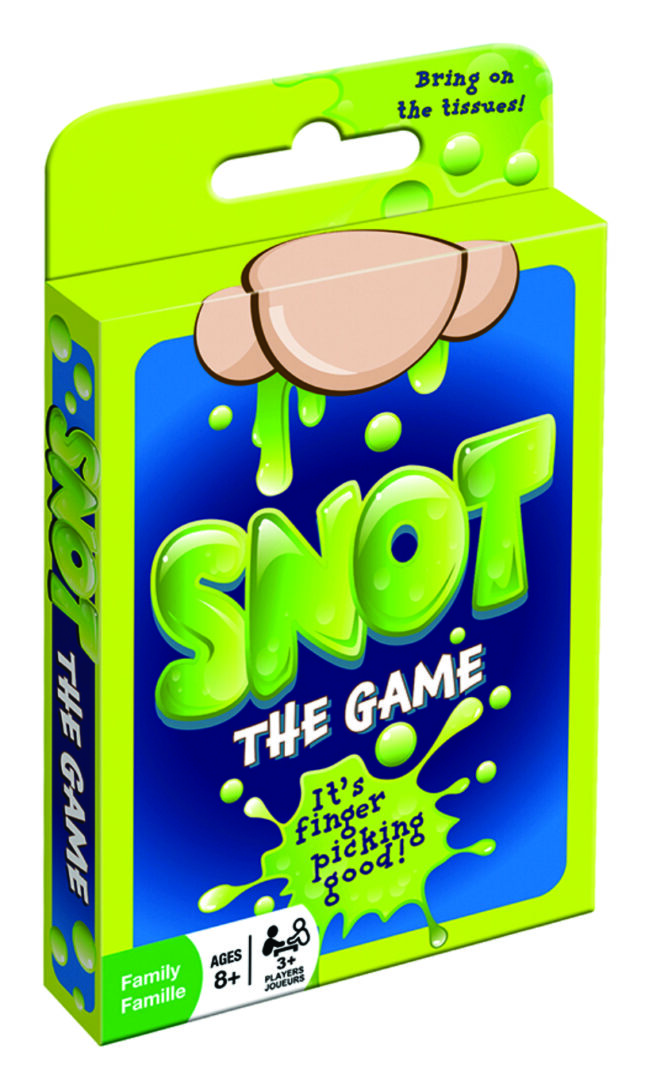 Box of "Snot The Game," a colorful and playful card game.