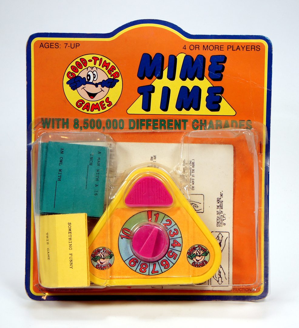 Vintage children's toy called Mime Time in original packaging.