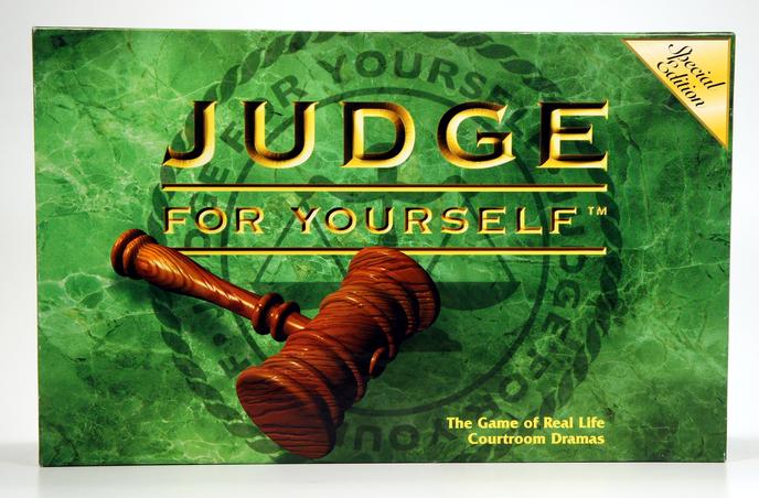 A judge's gavel with the phrase 'Judge for Yourself' in bold letters.