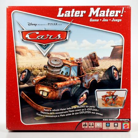 Toy model of Tow Mater from Disney's Cars in packaging.