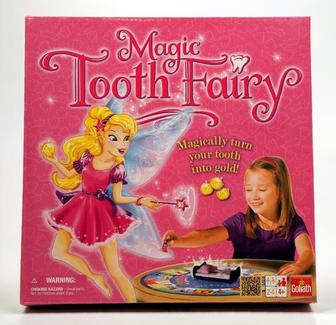 Magic Tooth Fairy board game for kids featuring a fairy and a girl.