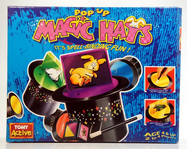 Colorful Pop-Up Magic Hats game with fun visuals and magic elements.