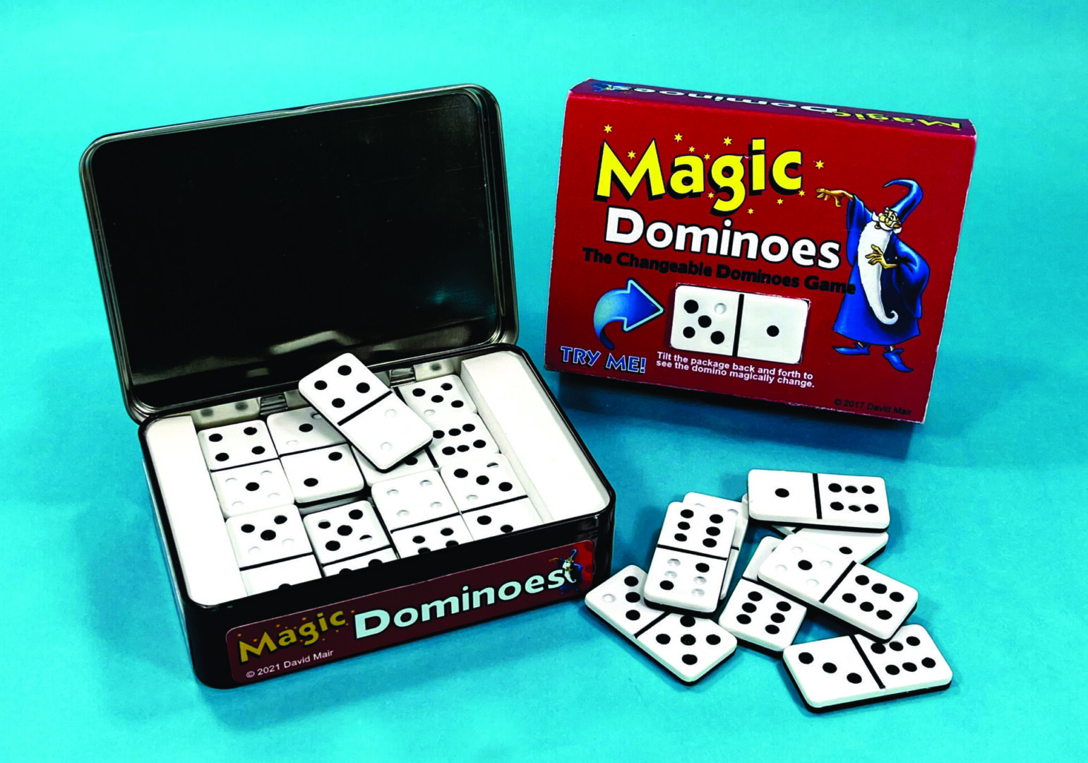 Classic Magic Dominoes game set with tiles and box.