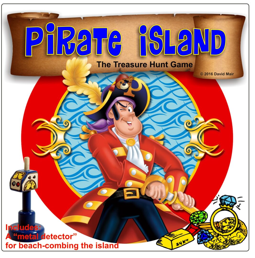 Colorful Pirate Island game box with a cartoon pirate and treasure map.