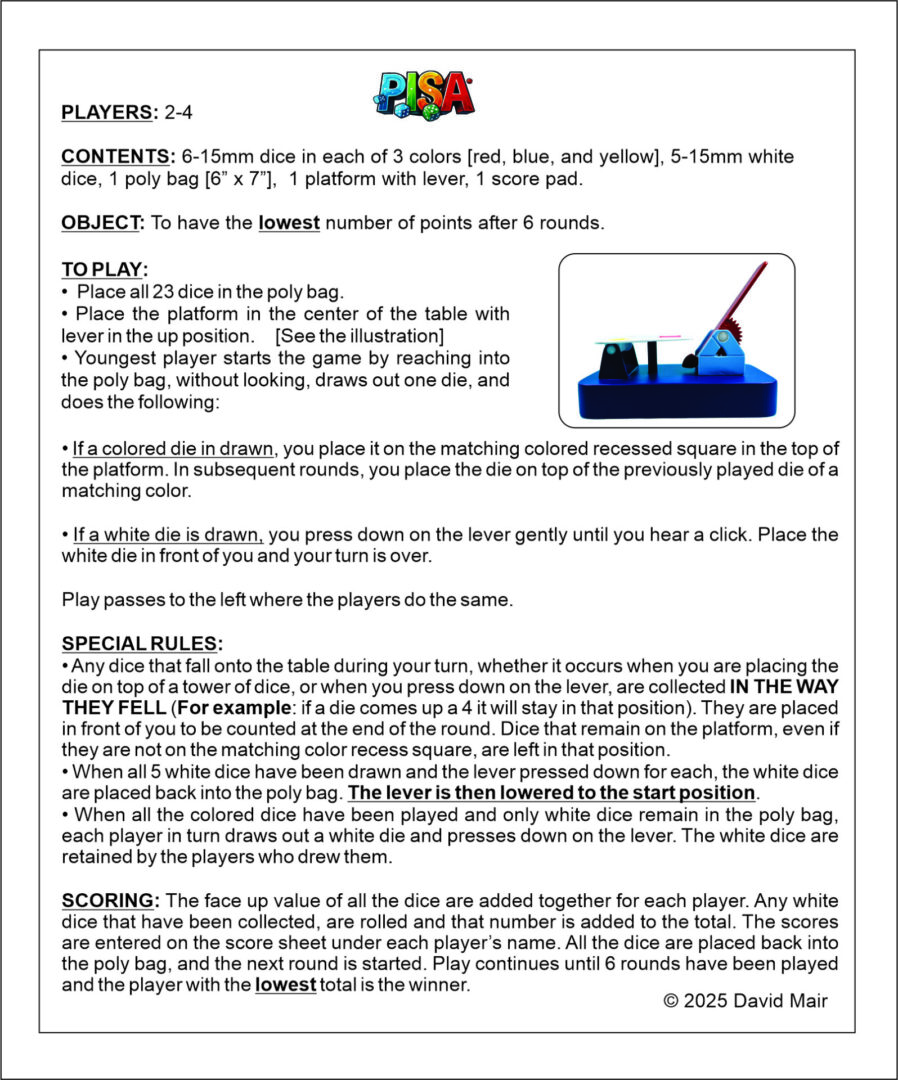 Instruction manual page for a pulley toy with detailed steps and warnings.