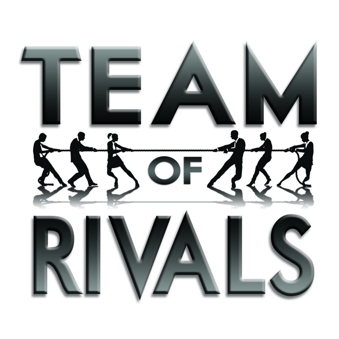 Logo with rowers and text 'Team of Rivals'.